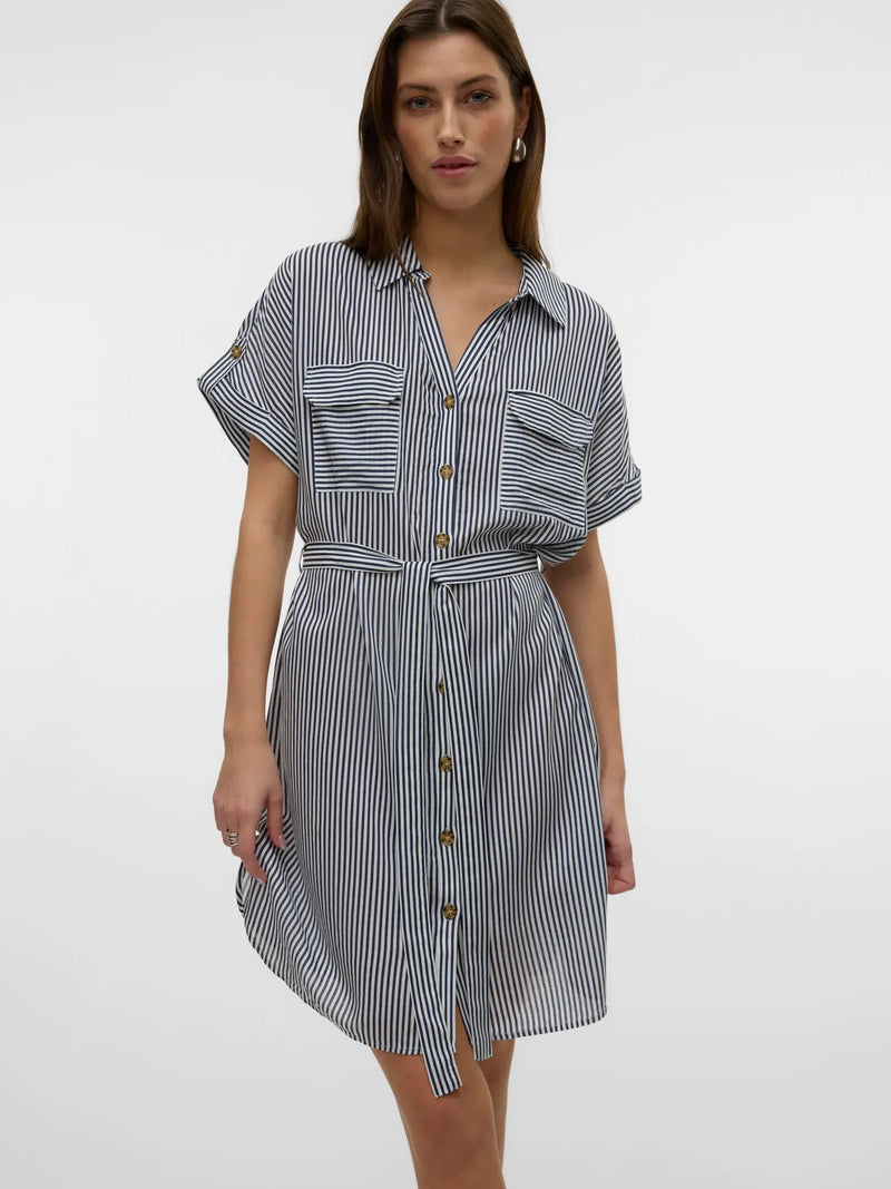 Vero Moda Bumpy Shirt Dress with Tie Belt