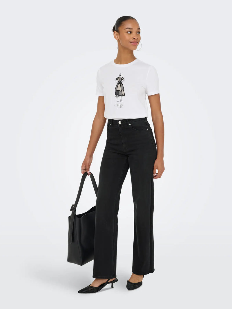Only Juicy Wauw High Waist Wide Leg Jean