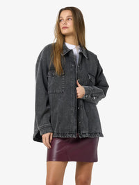 Noisy May - Peyton Quilted Denim Oversized Jacket