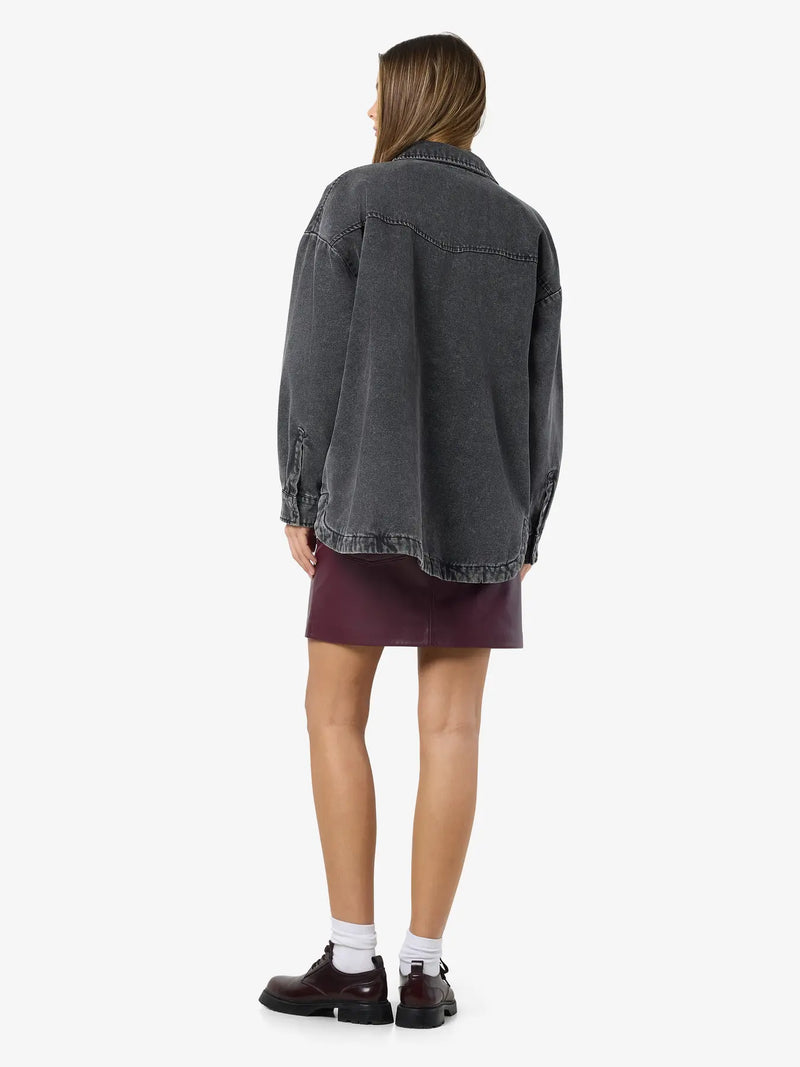 Noisy May - Peyton Quilted Denim Oversized Jacket