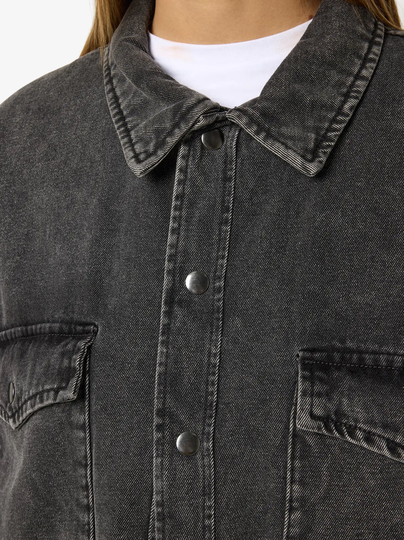 Noisy May - Peyton Quilted Denim Oversized Jacket