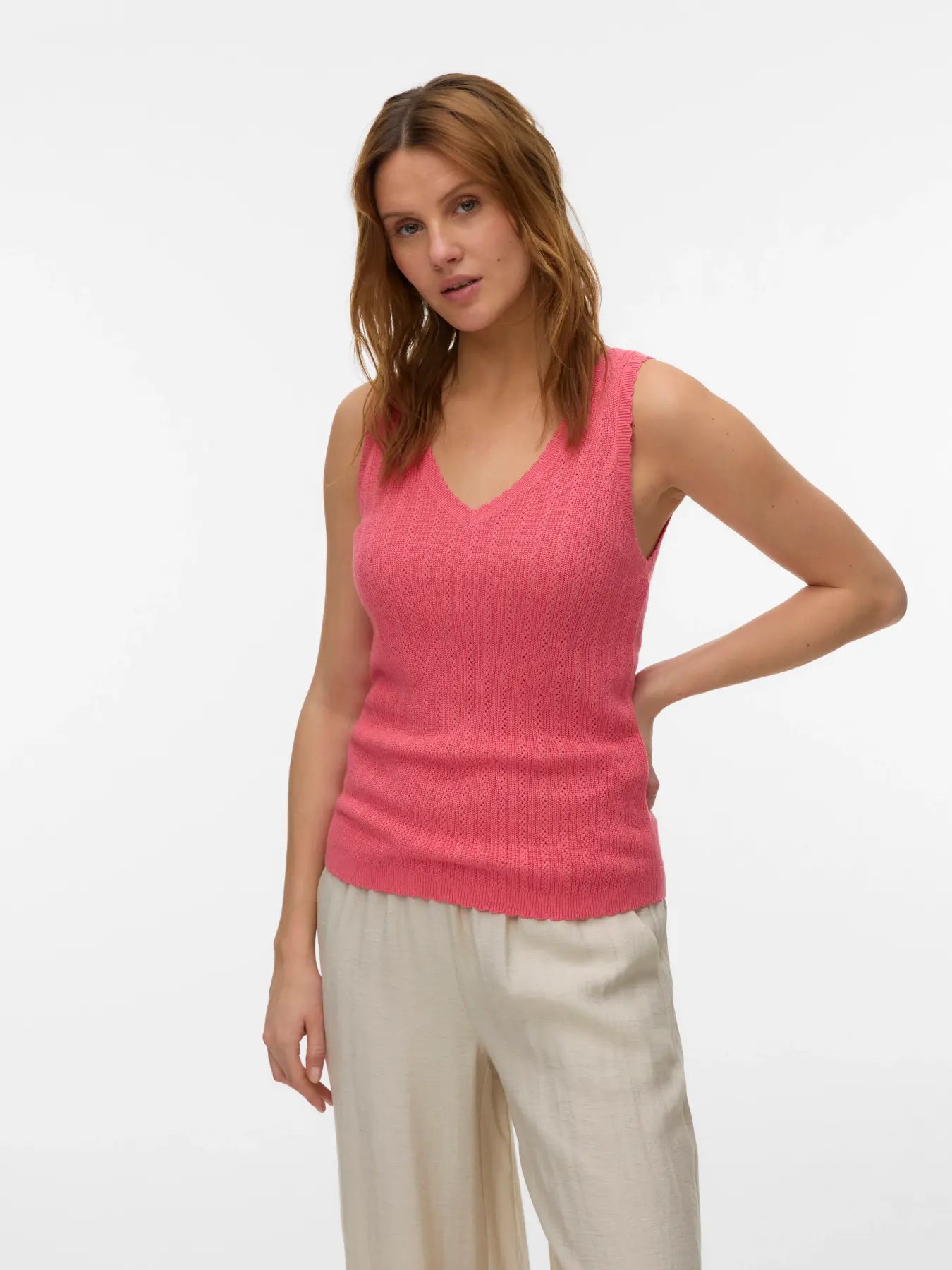 Vero Moda - NewLex Pointelle V-Neck Tank Top
