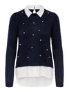 Only Dolly Woven Mix Pearl Sweater
