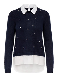 Only Dolly Woven Mix Pearl Sweater