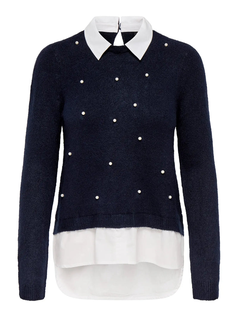 Only Dolly Woven Mix Pearl Sweater