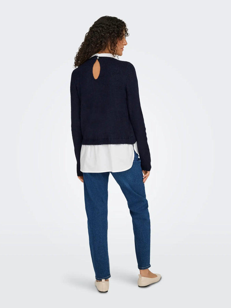 Only Dolly Woven Mix Pearl Sweater