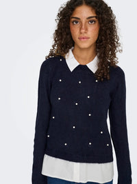 Only Dolly Woven Mix Pearl Sweater