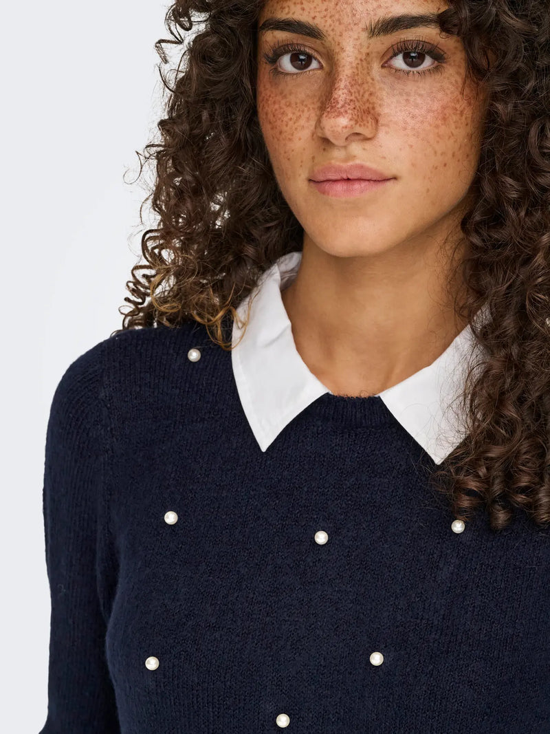 Only Dolly Woven Mix Pearl Sweater