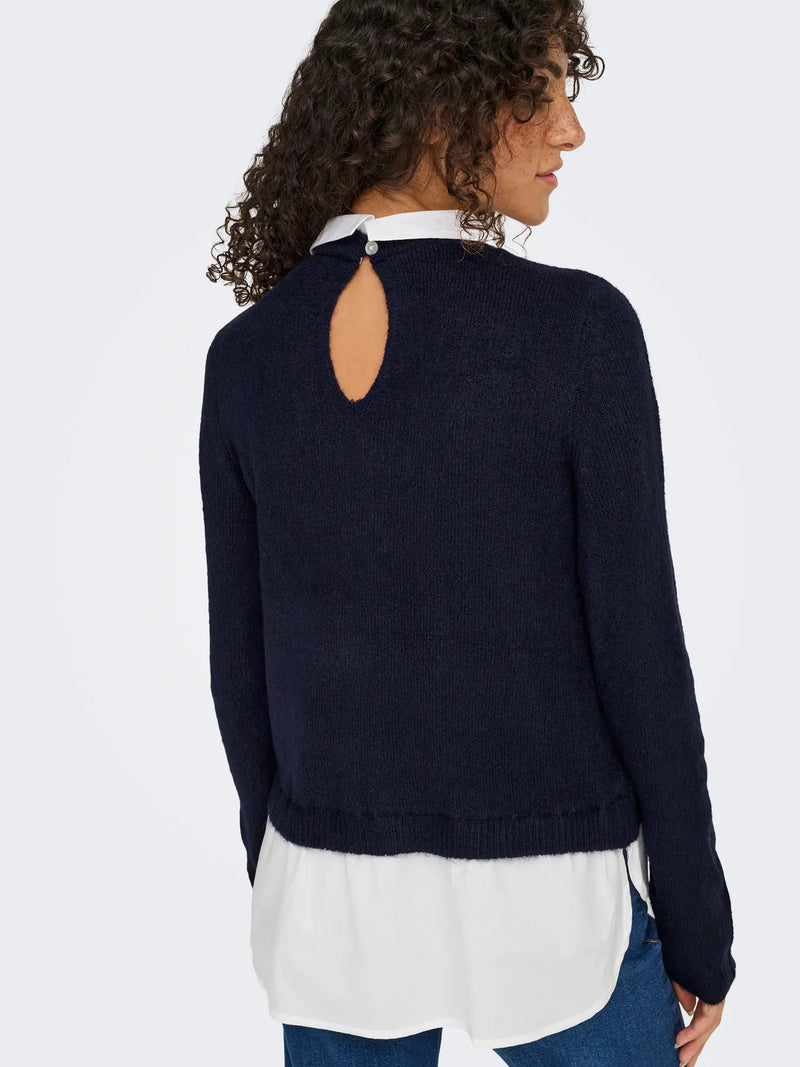 Only Dolly Woven Mix Pearl Sweater