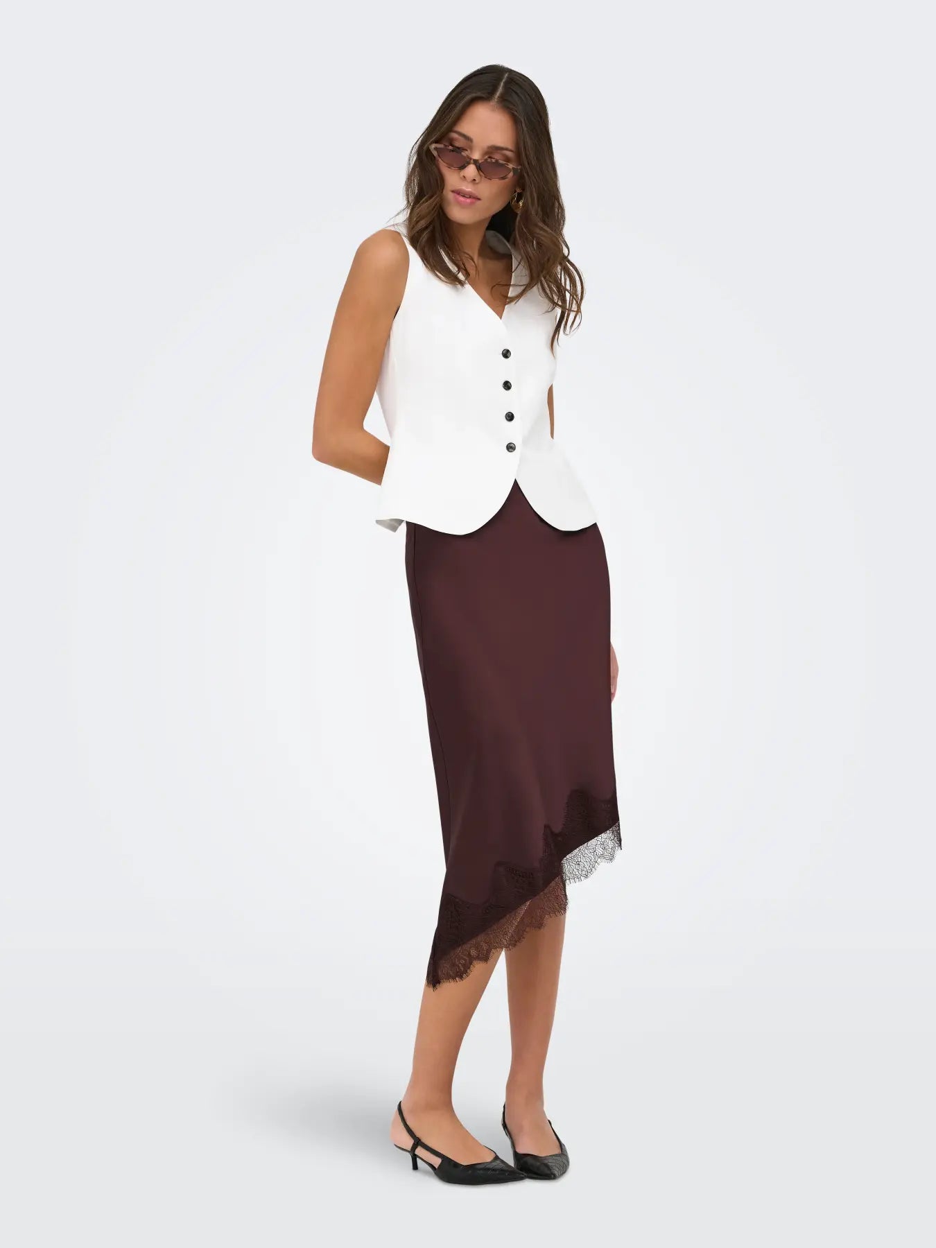 Only - Faraya Satin Lace Skirt