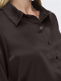 Only Victoria Long Sleeve Loose Satin Shirt