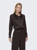Only Victoria Long Sleeve Loose Satin Shirt