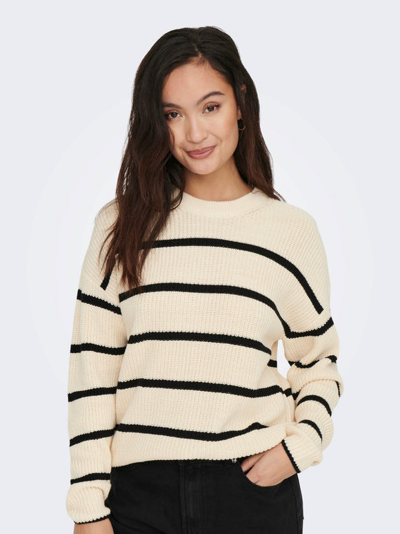 Only Pernille Long Sleeve Stripe O-Neck Sweater
