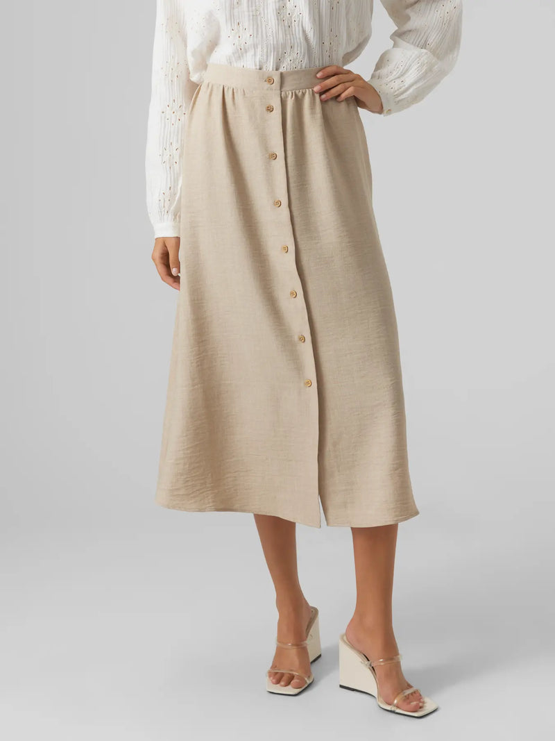 Vero Moda Melaney High Waist Button Skirt