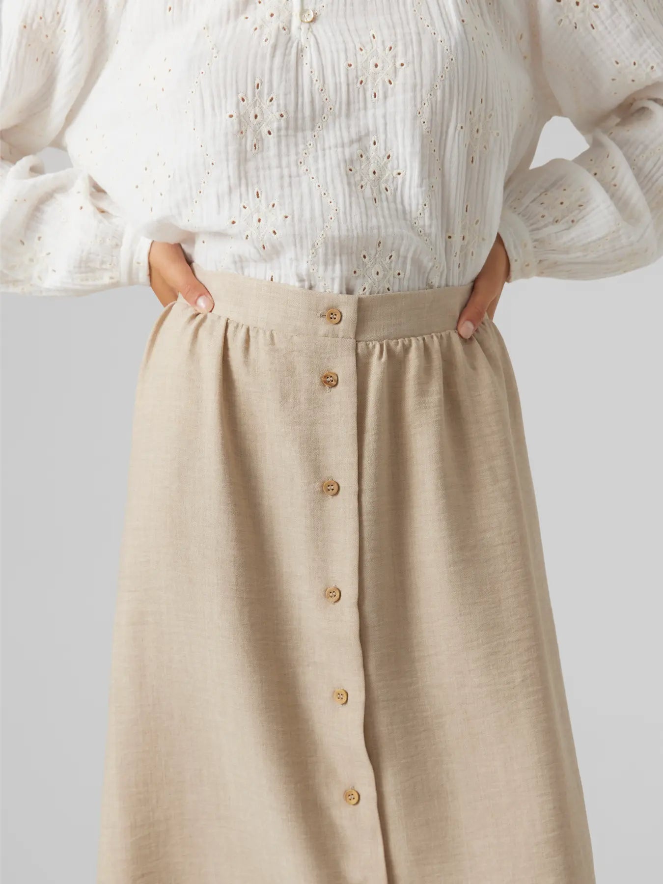 Vero Moda Melaney High Waist Button Skirt