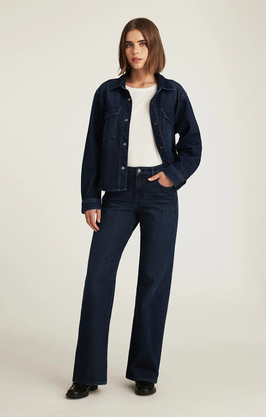 Mavi - Sabrina Dark Blue Wide Leg Mid Rise Jeans
