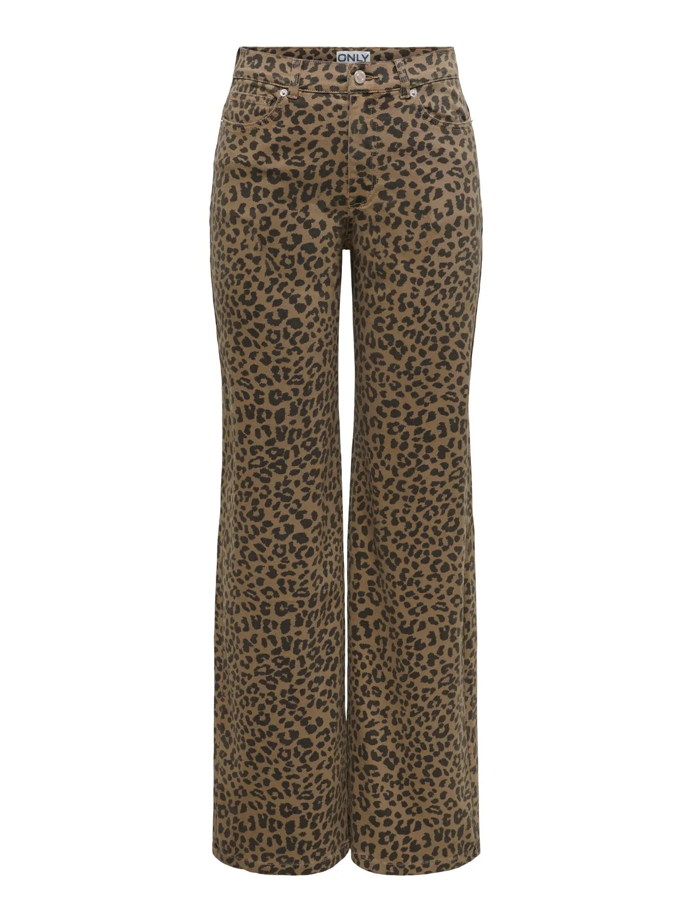 Only - Madison Wide Leg Animal Print Jeans