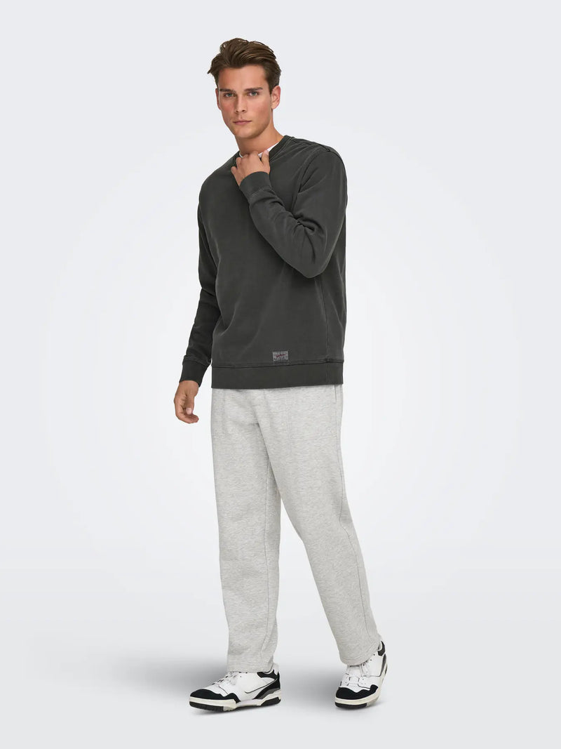 Only & Sons -Mens -  Brock Washed Crewneck Sweater