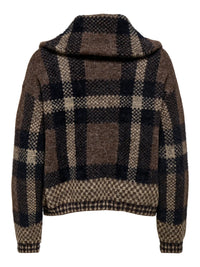 Only Maroon Zip Collar Cardigan