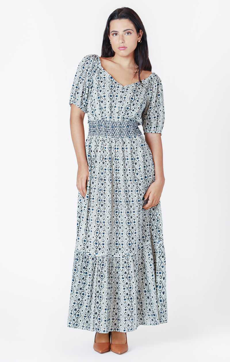 DEX- Smocked Waist Tiered Maxi Dress