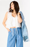 DEX- Tie Front Eyelet Top