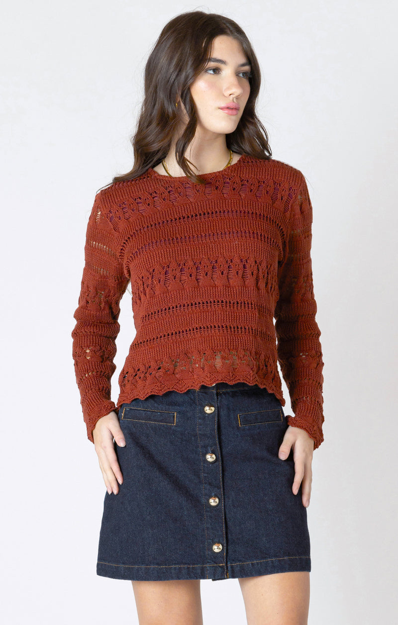 DEX- Scallop Hem Crochet Top