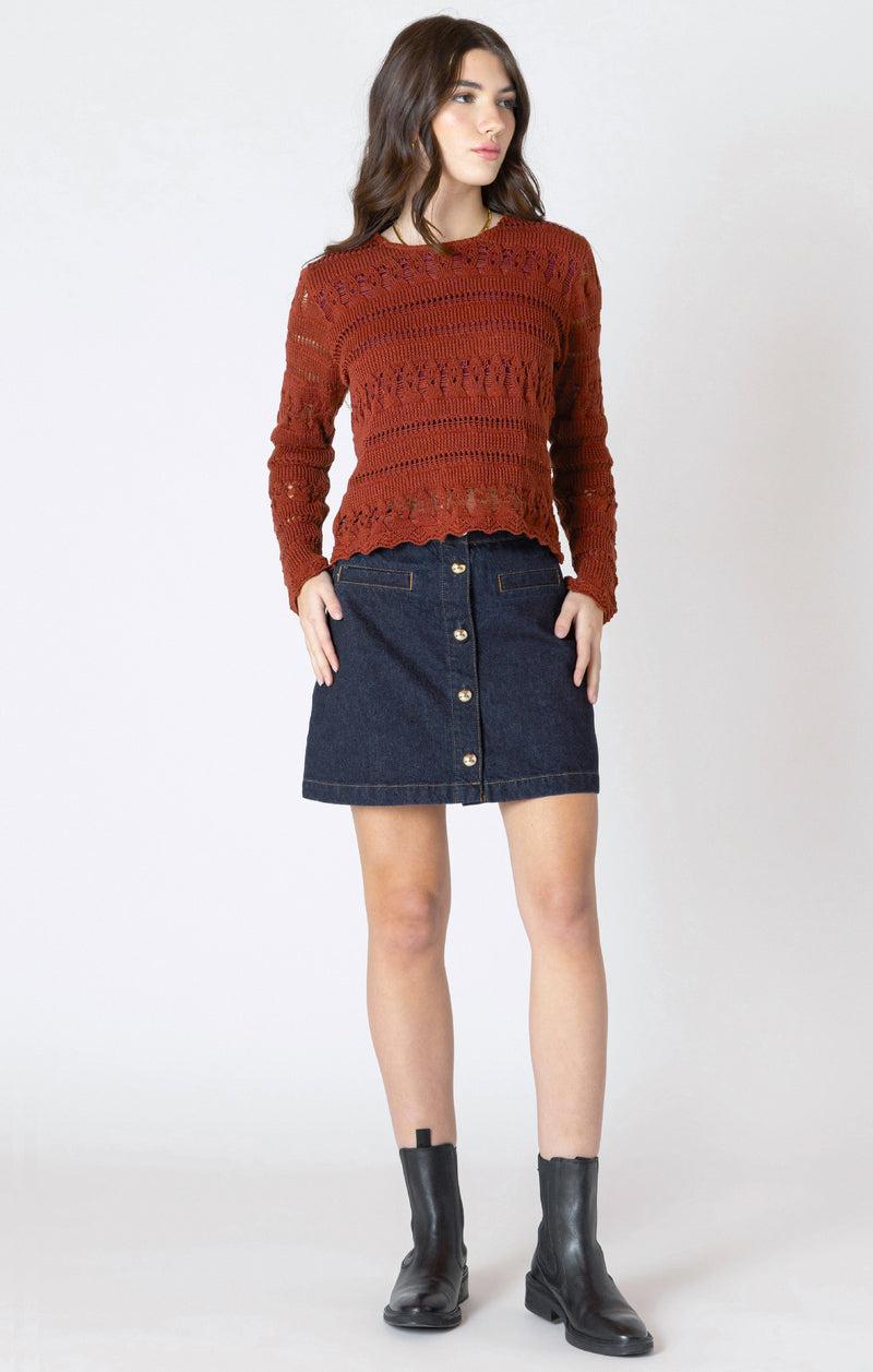 DEX- Scallop Hem Crochet Top