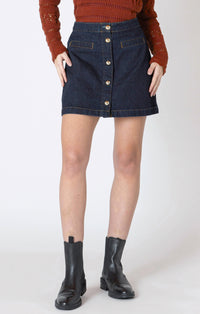 DEX- Button Front Denim Skirt