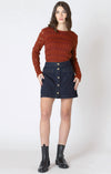 DEX- Button Front Denim Skirt