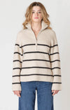 DEX- Half Zip Striped Sweater