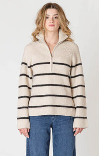 DEX- Half Zip Striped Sweater