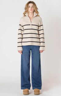 DEX- Half Zip Striped Sweater