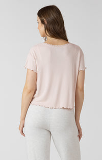 DEX - Lace Trim Waffle Tee