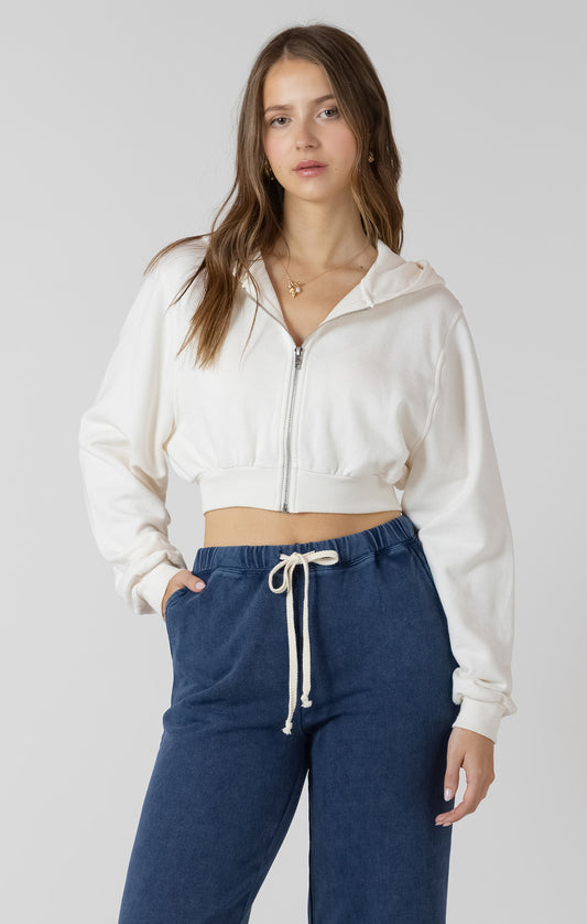 DEX- Cropped Zip Front Hoodie