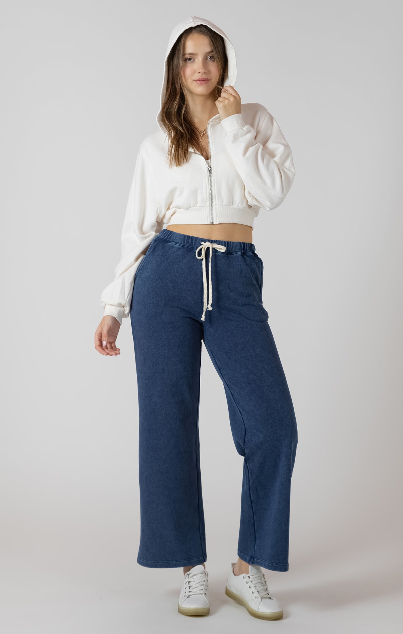 DEX- Cropped Zip Front Hoodie