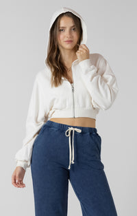 DEX- Cropped Zip Front Hoodie