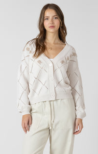 DEX - Embroidered Pointelle Cardigan