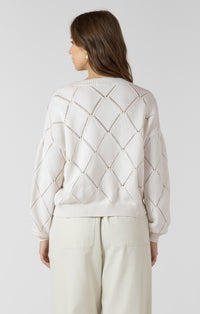 DEX - Embroidered Pointelle Cardigan