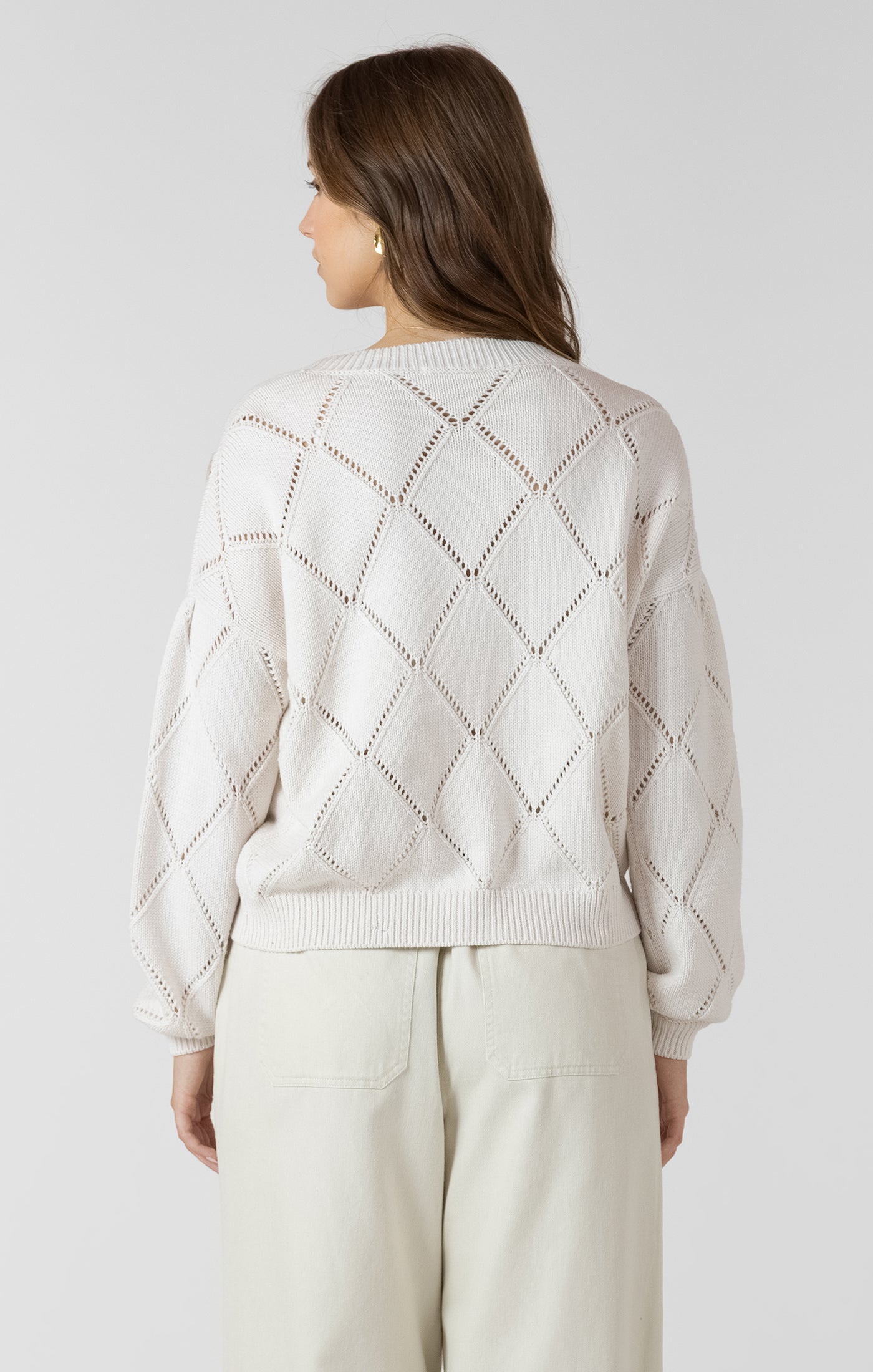 DEX - Embroidered Pointelle Cardigan