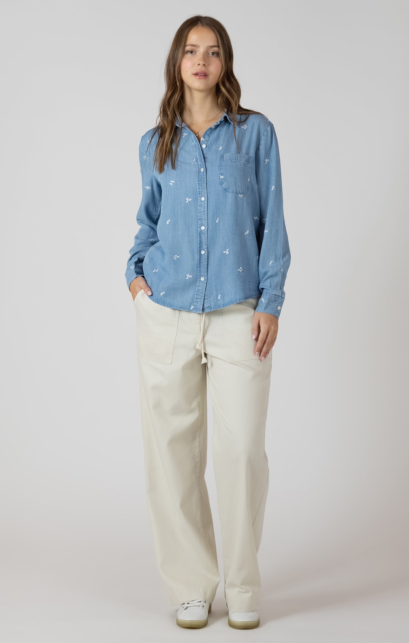DEX- Embroidereed Button Front Shirt