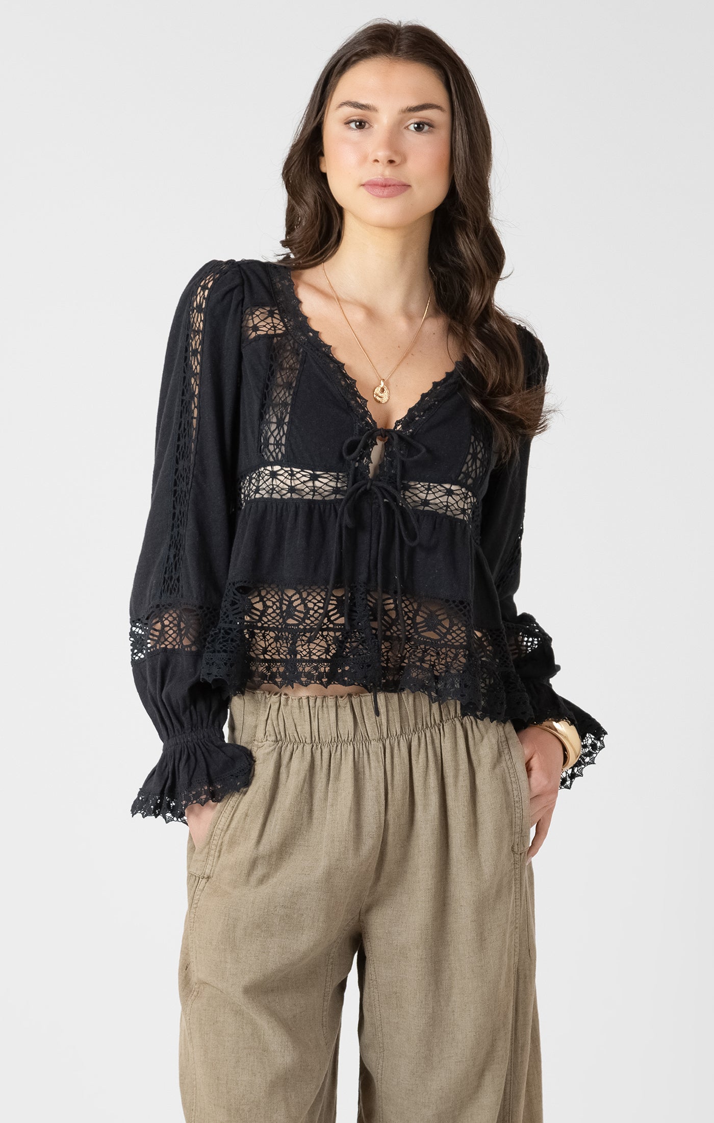 DEX - Lace Trim Top