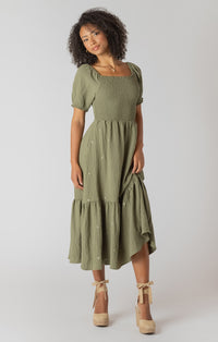 Room 34- Smocked Tiered Maxi Dress