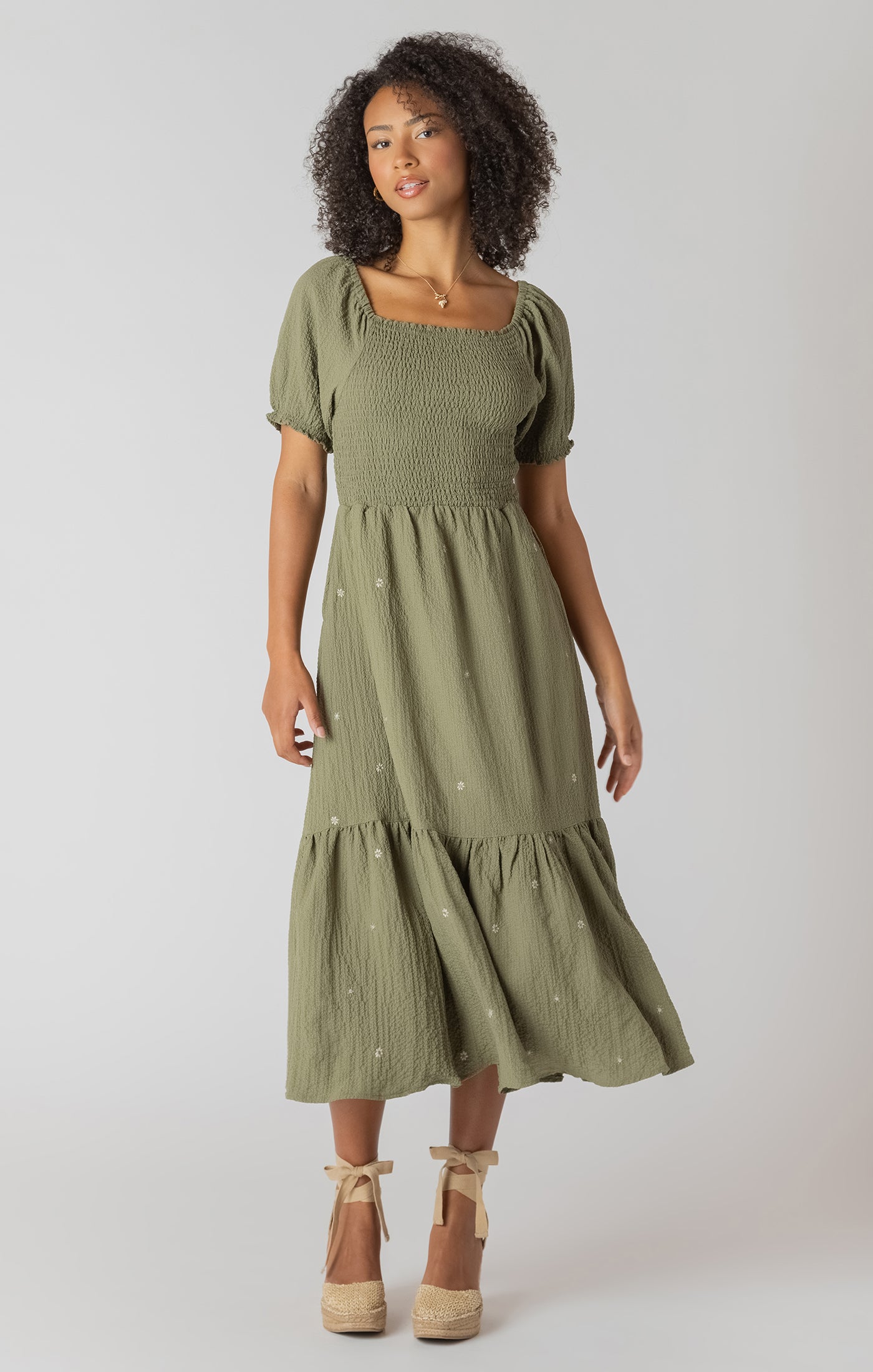 Room 34- Smocked Tiered Maxi Dress