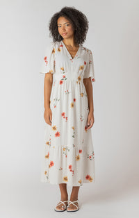 Room 34 - Floral Cutout Back Maxi Dress
