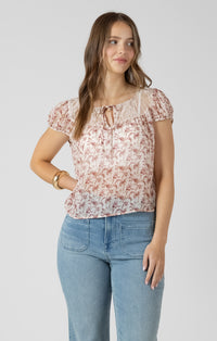 DEX - Lace Detail Tie Blouse