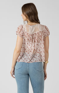DEX - Lace Detail Tie Blouse