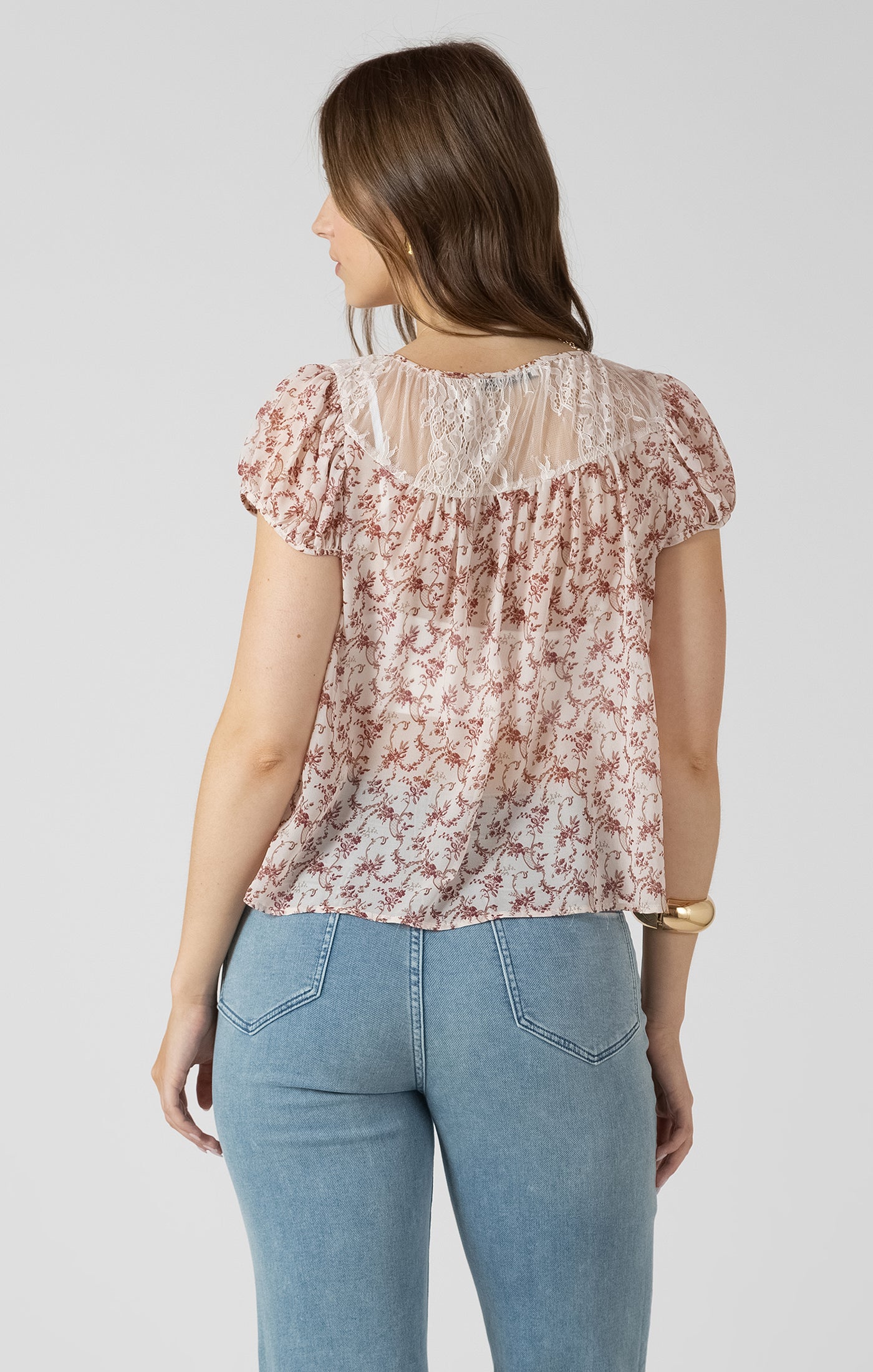 DEX - Lace Detail Tie Blouse