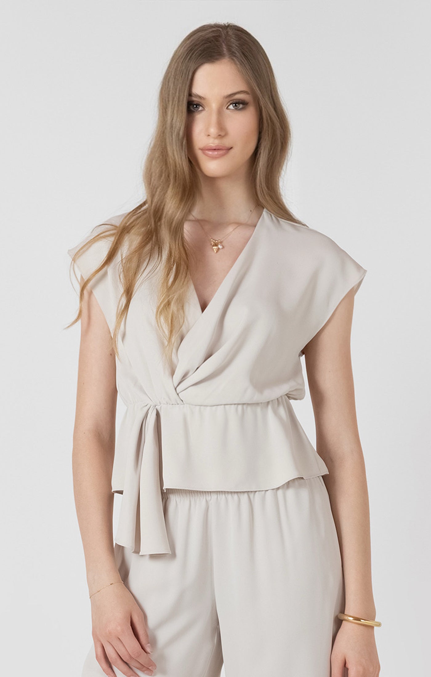 Black Tape - Drapey Wrap Top