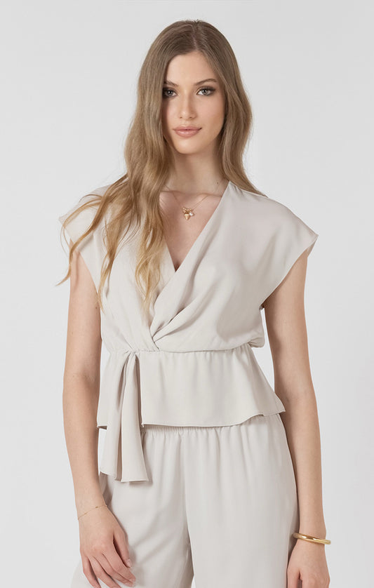 Black Tape - Drapey Wrap Top