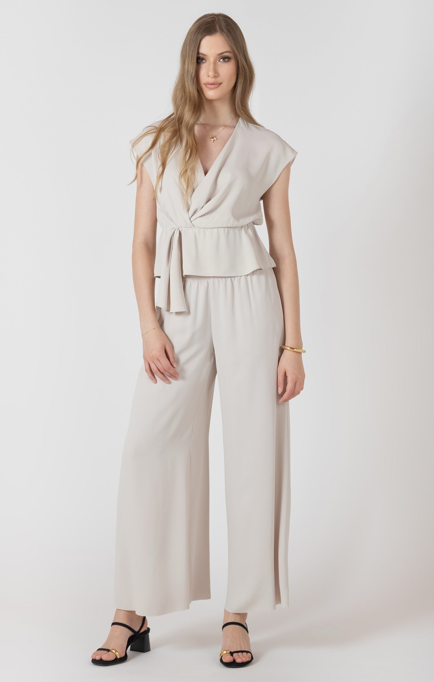 Black Tape - Drapey Wrap Top